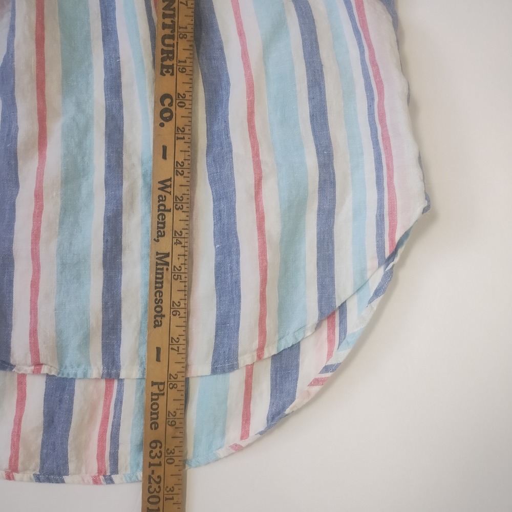 LL Bean Linen Tunic Top Women's L Striped Coastal Beachy Nautical - Picture 9 of 9